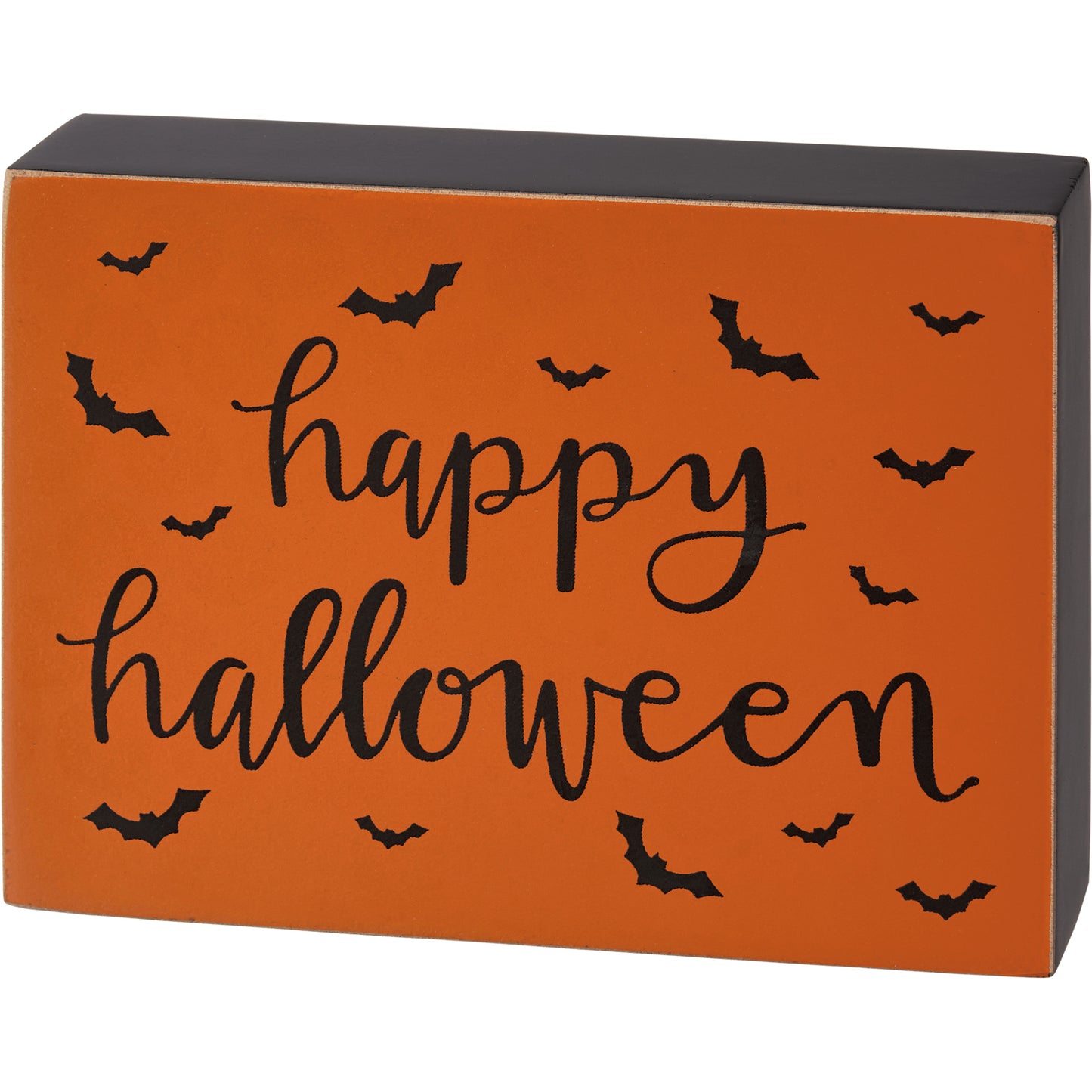 Happy Halloween Bats Block Sign
