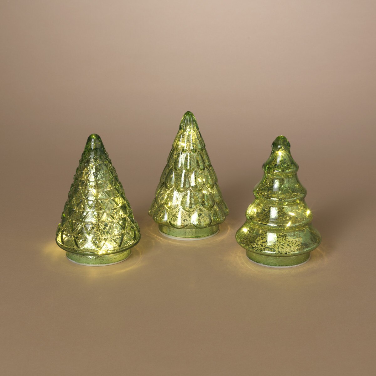 Mercury Green Glass Tree, 3 styles