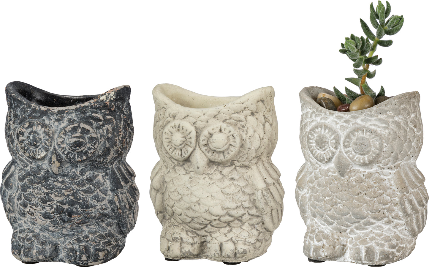 Cement Owl Planter, 3 colors