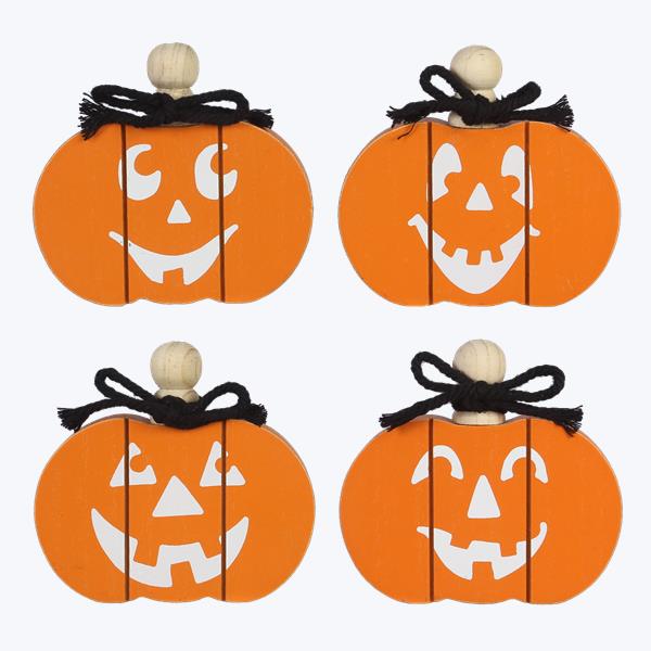 Tabletop Wood Pumpkin, 4 styles