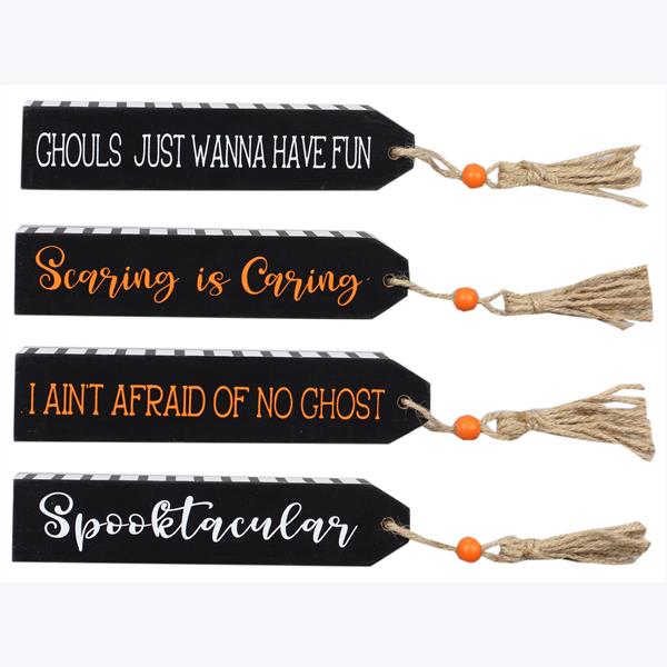 Mini Wood Halloween Tabletop Signs, 4 styles