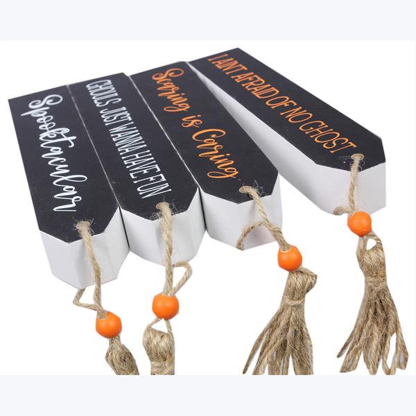 Mini Wood Halloween Tabletop Signs, 4 styles