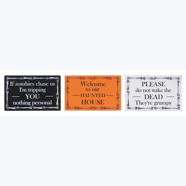 Wood Tabletop Halloween Sign, 3 styles