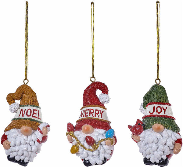 Holiday Word Christmas Gnome Ornament, 3 styles