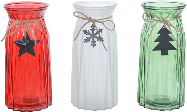 Christmas Vase with Ornament, 3 Styles