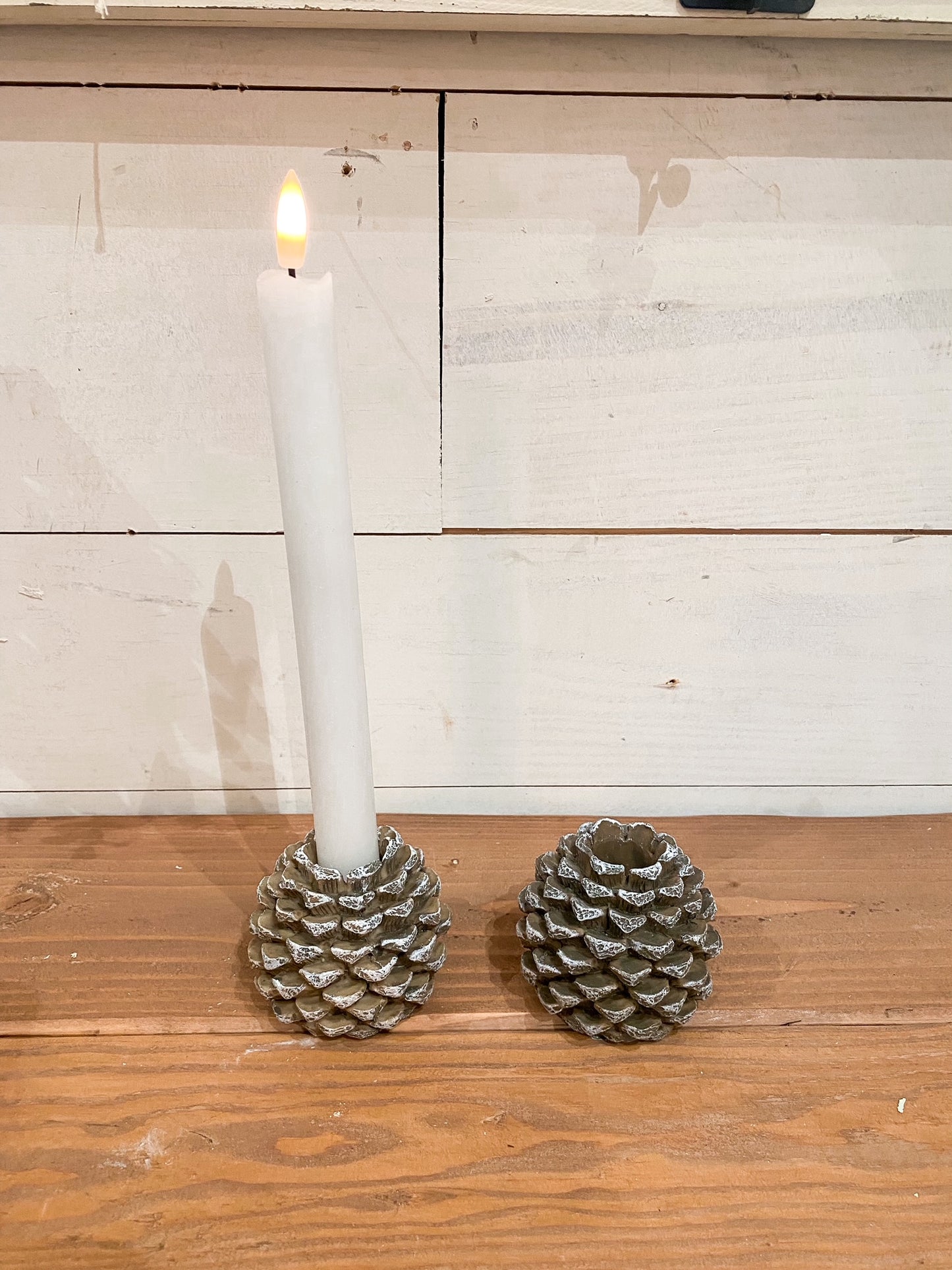 Pinecone Taper Candle Holder