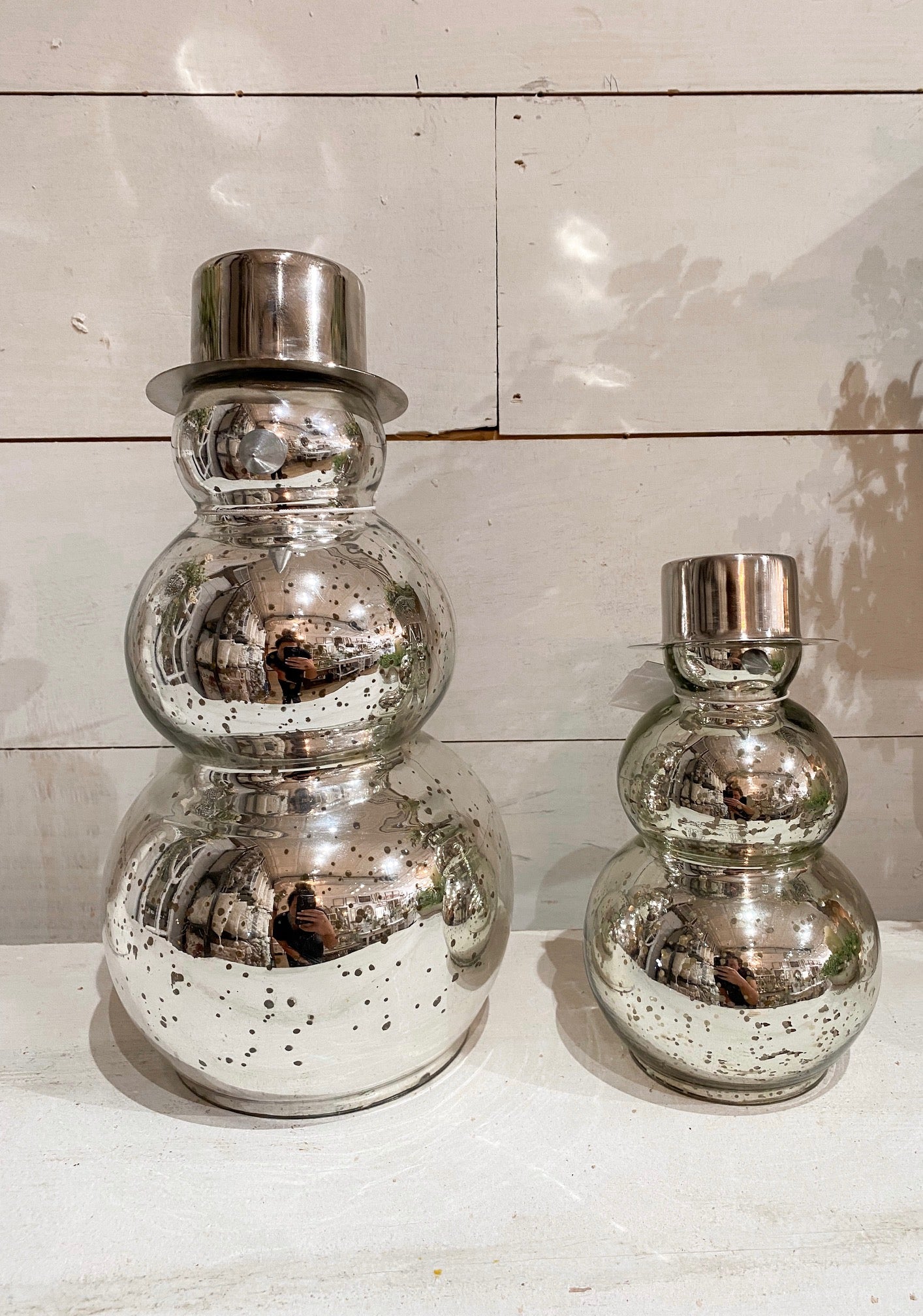 Mercury Glass Snowman, 2 sizes