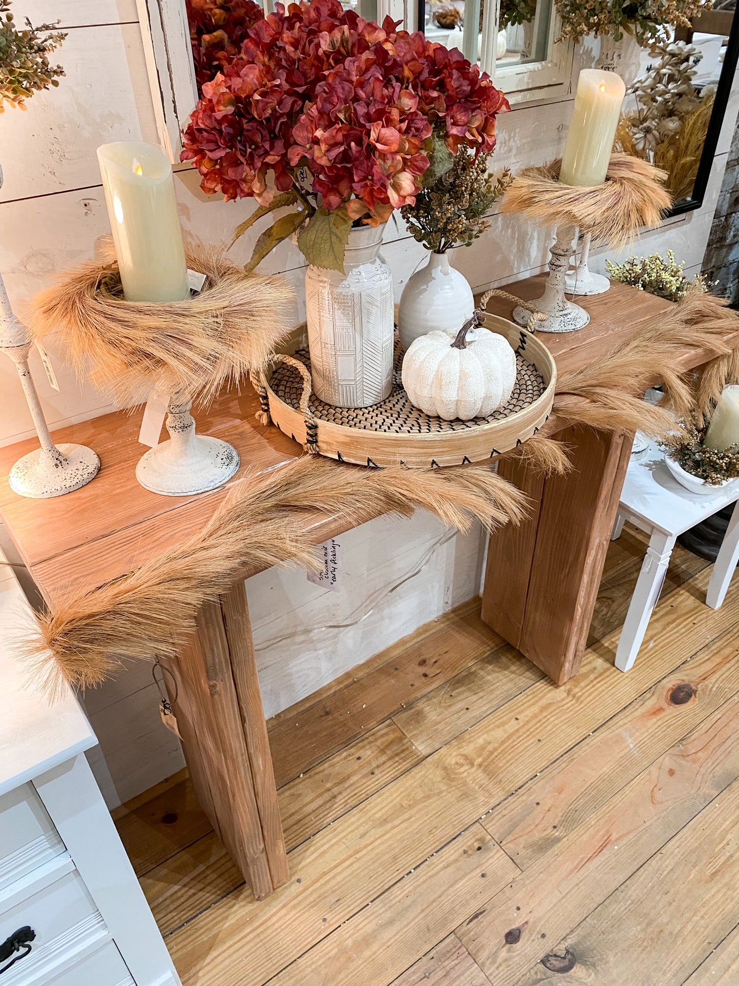 Faux Pampas Grass Garland, Sand