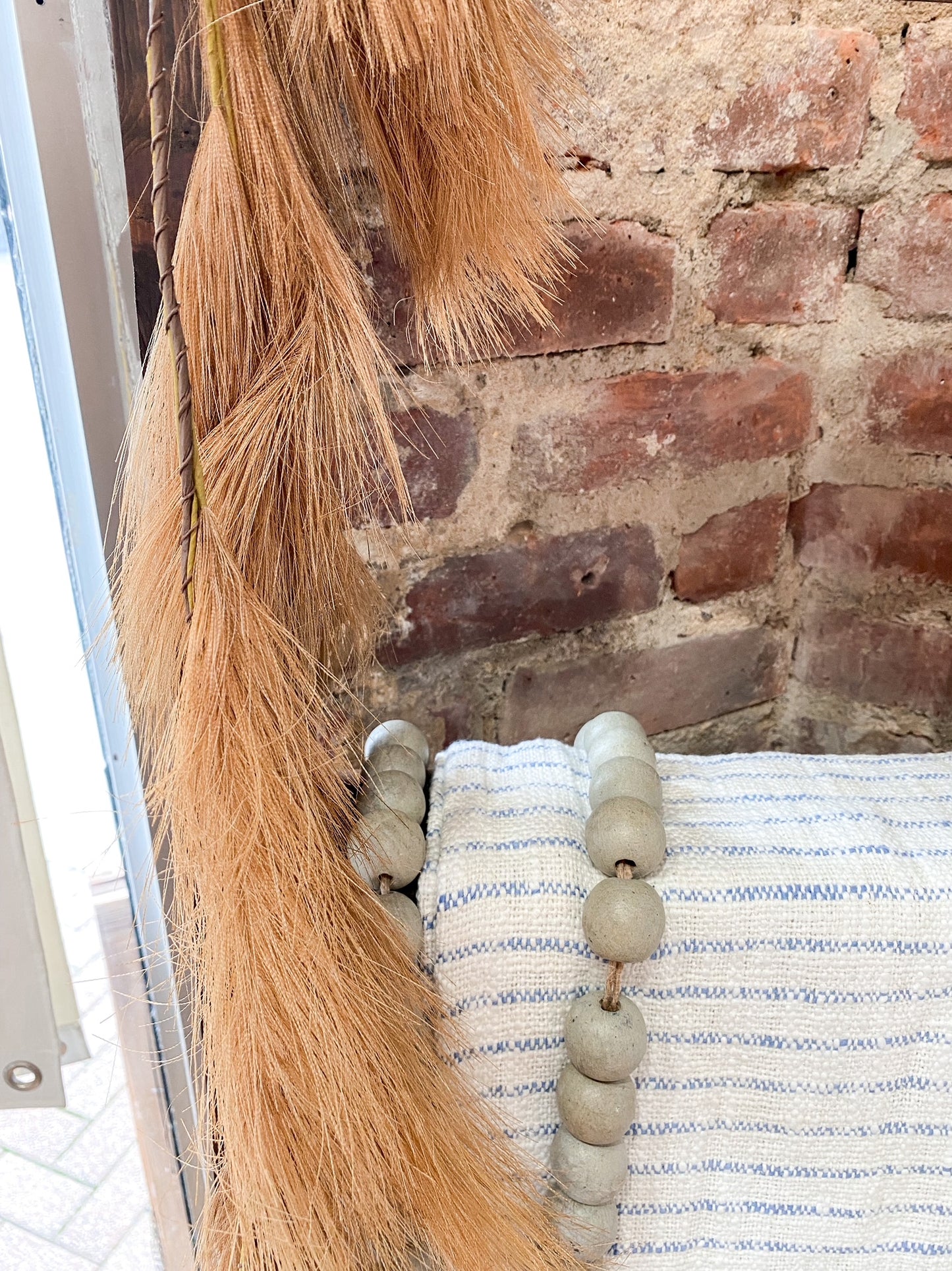 Faux Pampas Grass Garland, Sand