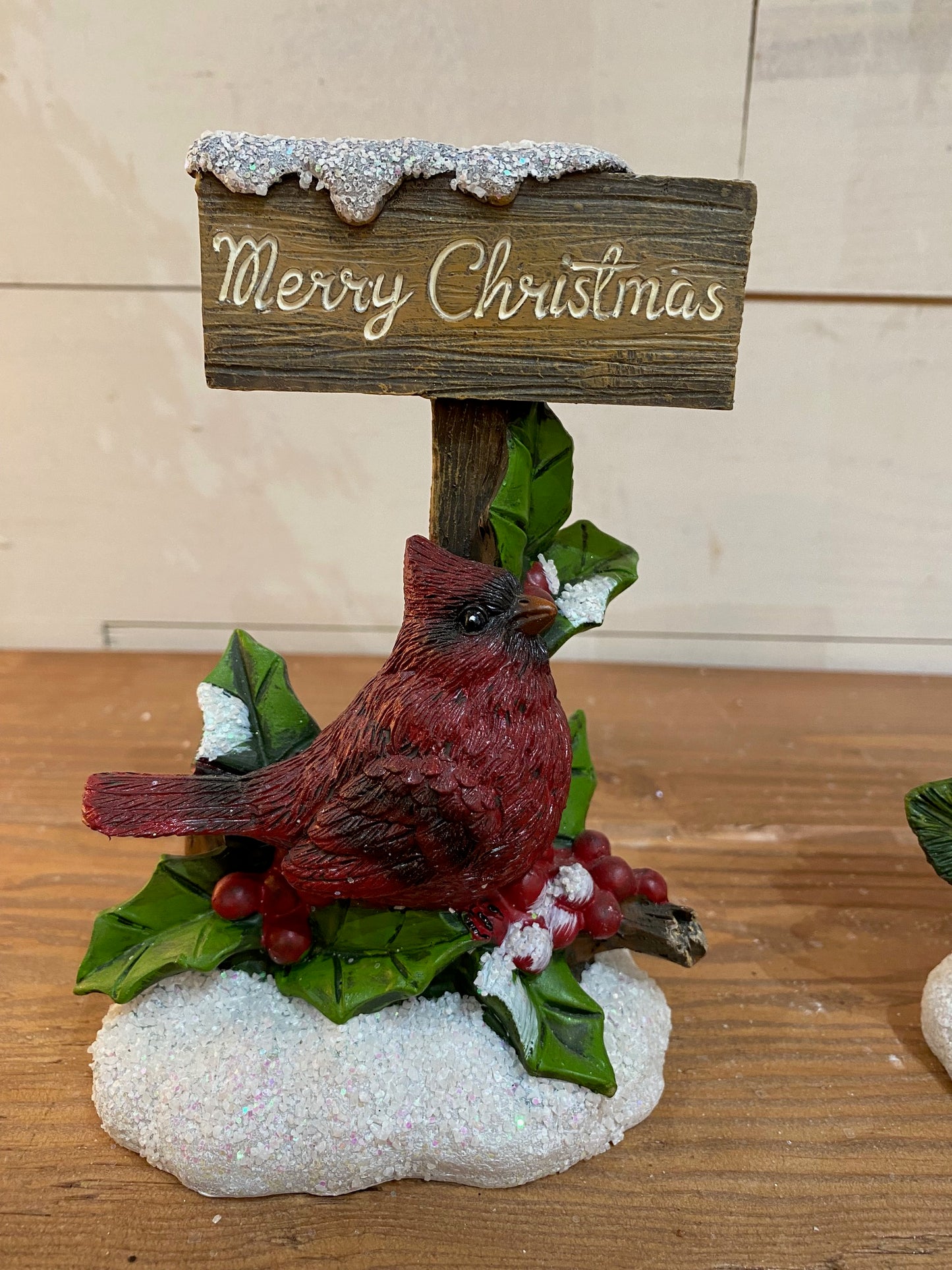 Holiday Cardinal with sign, 2 styles