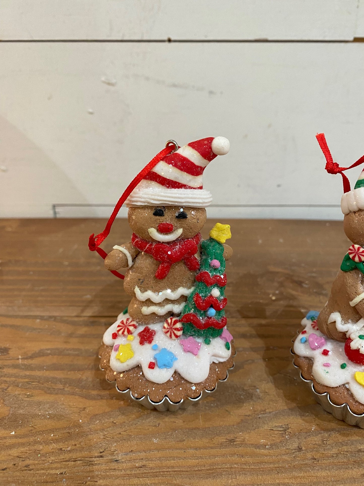 Clay Dough Gingerbread Cupcake Ornaments, 3 styles