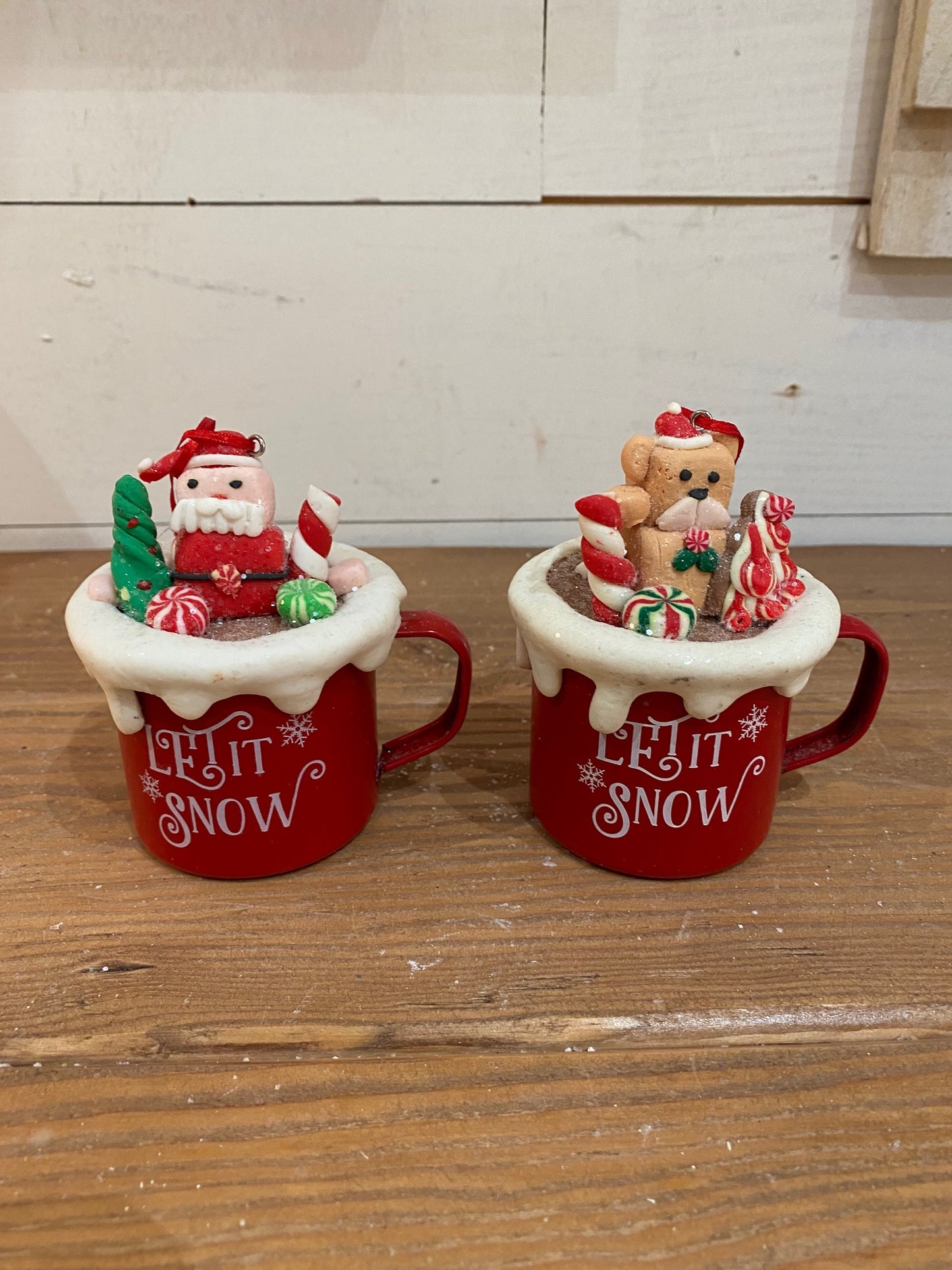 Clay Dough Holiday Candy Mug Ornaments, 2 styles