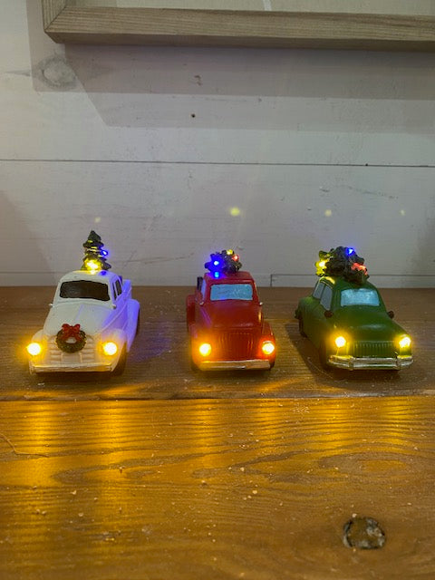 Lighted Truck w/ Tree, 3 styles