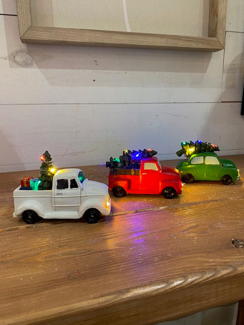 Lighted Truck w/ Tree, 3 styles