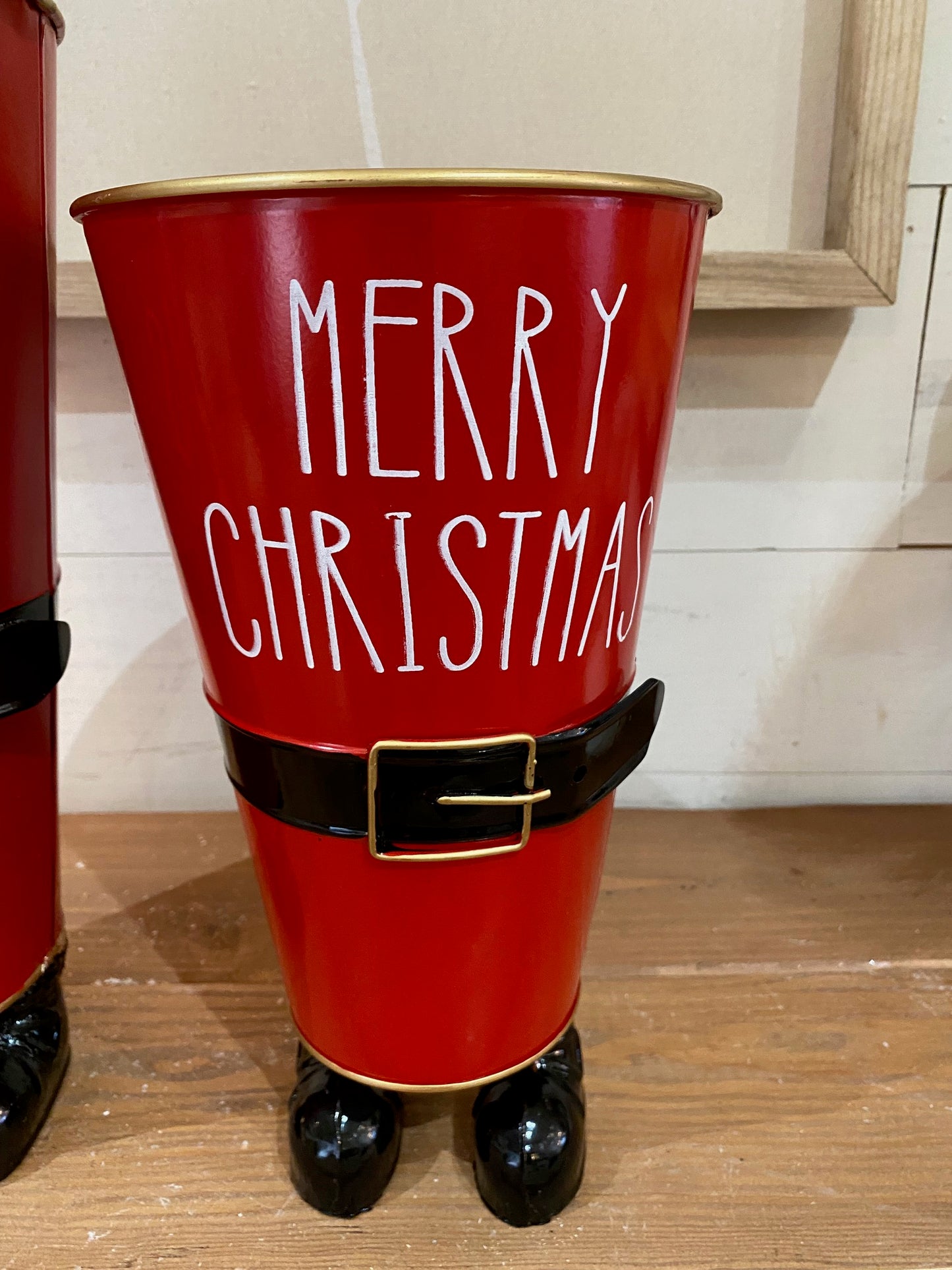 Metal Holiday Santa Bucket, 2 sizes