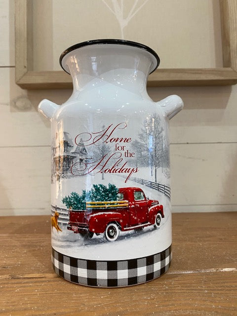 Home for the Holidays Milk Can