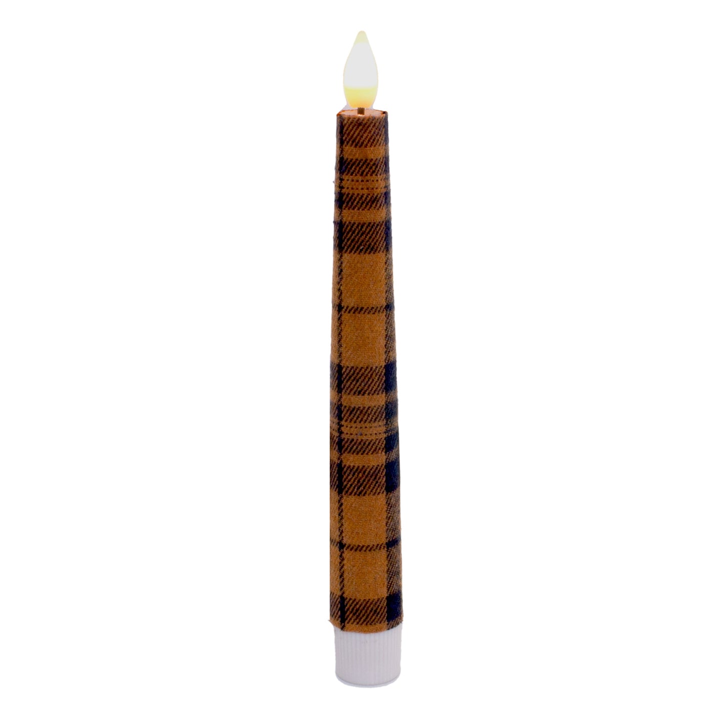 Fall Plaid Realistic Flame LED Taper