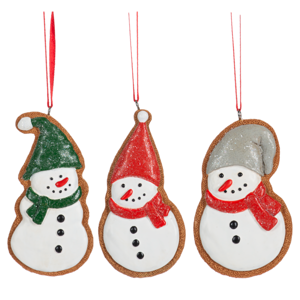 Snowman Cookie Ornaments , 3 Styles