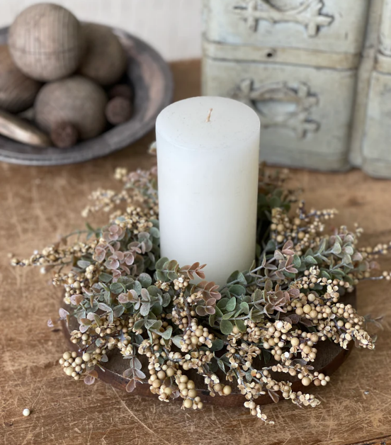 Crispin Berry Candle Ring, Flax