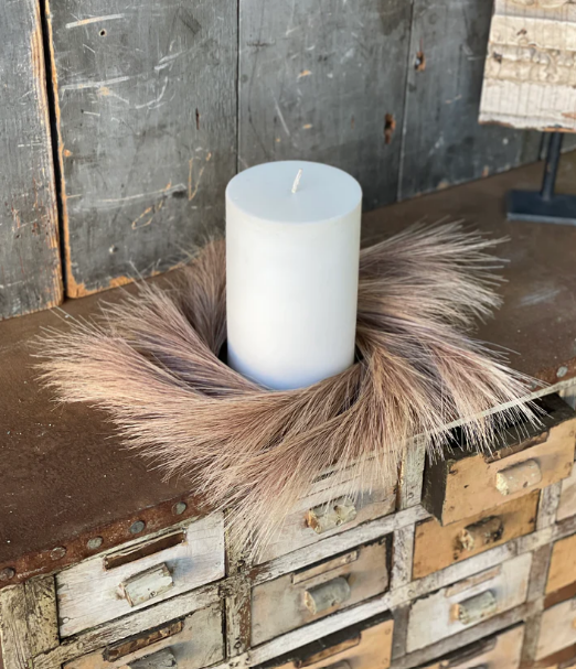 Tawny Plume Grass Candle Ring