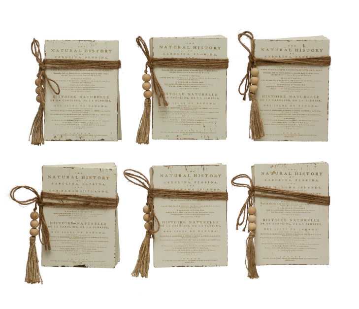 Wood Block Faux Books w/ Holiday Saying, 6 Styles