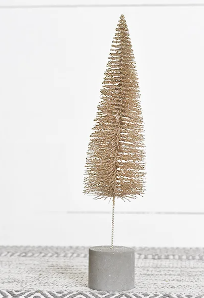 Champagne Metal Tree with Round Gray Base