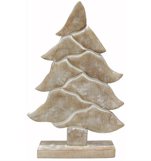 Christmas Tree Wood White Wash, 2 sizes