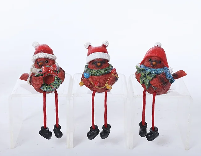 Holiday Cardinal with Dangling Legs, 3 styles