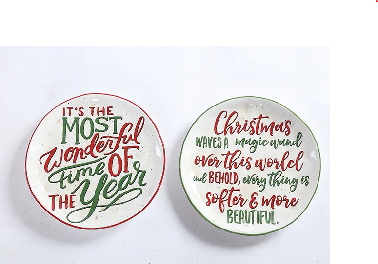 Cermaic Christmas Sentiment Plate, 2 styles