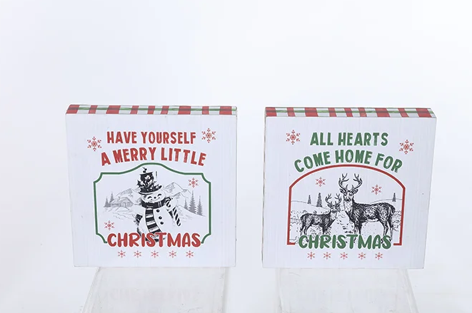 White Christmas Red and Green Box Sign, 2 styles