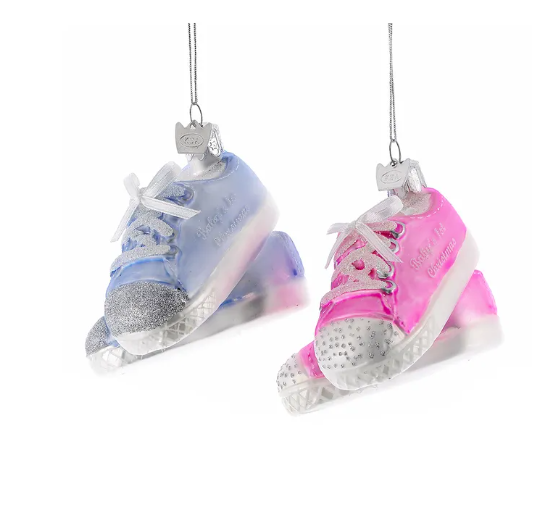 Baby Sneakers Glass Ornaments, 2 styles
