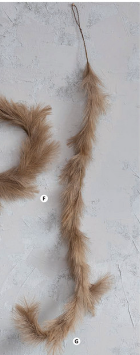 Faux Pampas Grass Garland, Sand