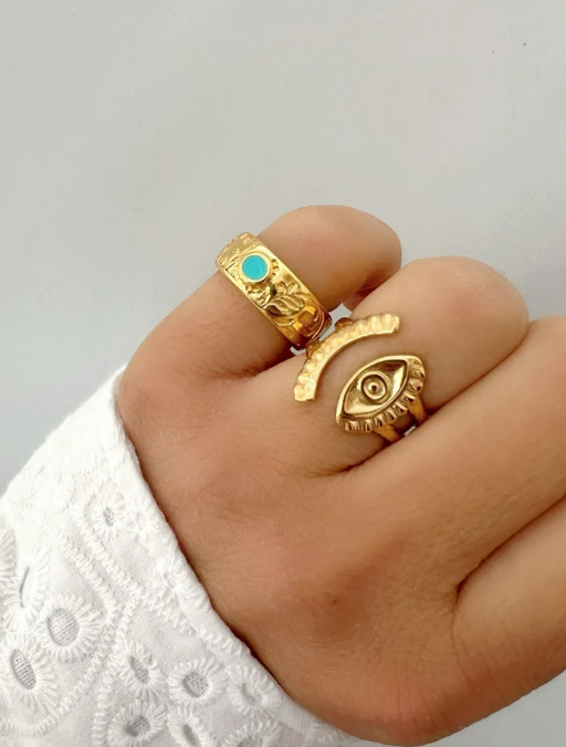 Evil Eye ring Gold Plated outlet