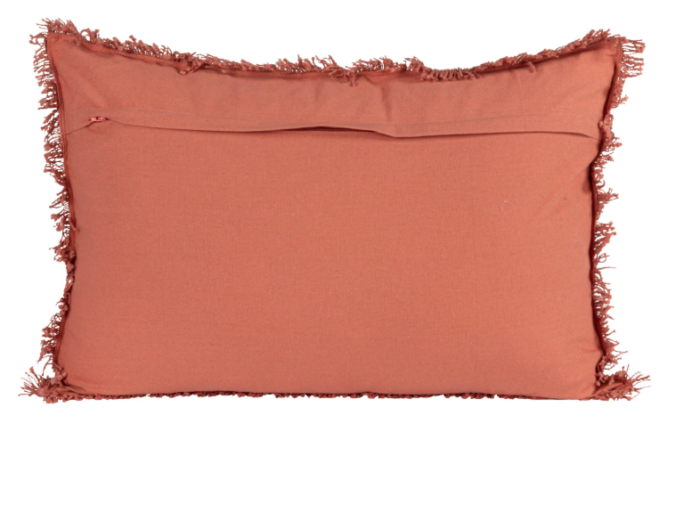 Reign Flower and Eyelash Fringe Lumbar Pillow