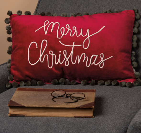 Merry Christmas Velvet Pillow