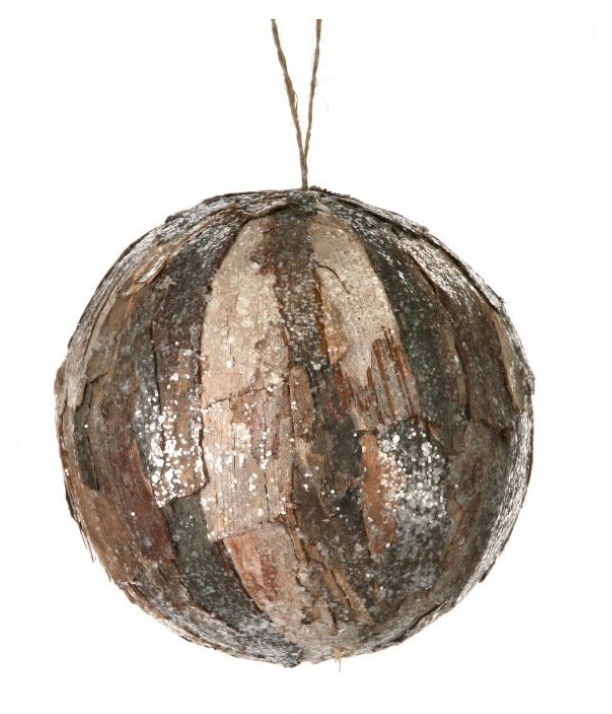 Frosted Natural Ball Ornament
