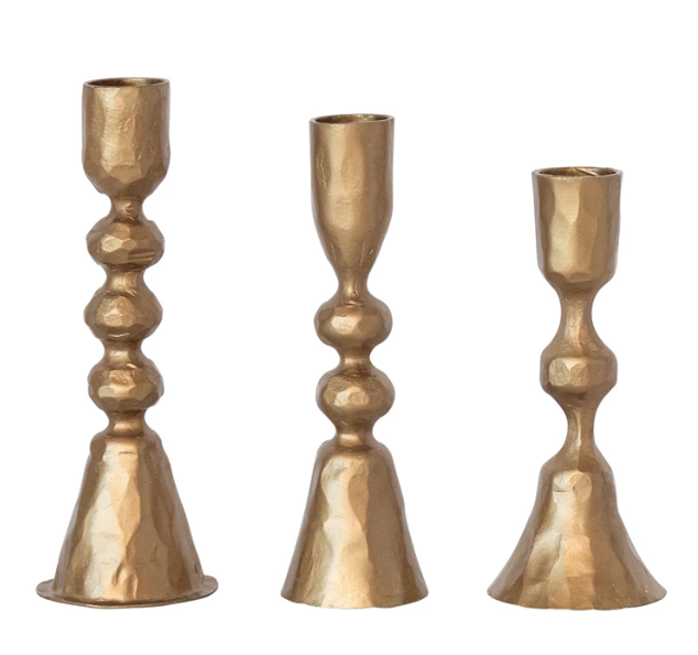 Hand-Forged Cast Iron Taper Holders, 3 styles