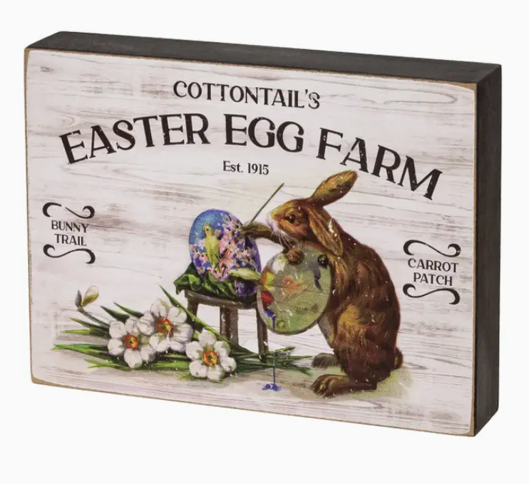 Cottontail's Easter Egg Farm Box Sign