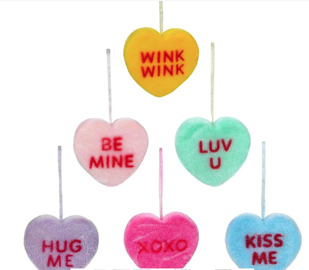 Flocked Conversation Heart, 6 styles