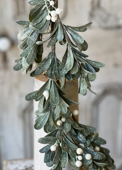 Ice Kissed Mistletoe Garland