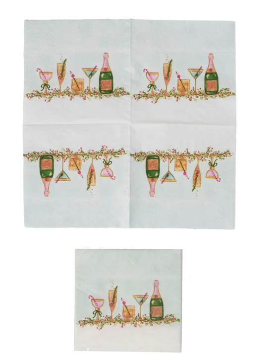 Paper Cocktail Napkins w/ Holiday Cocktails