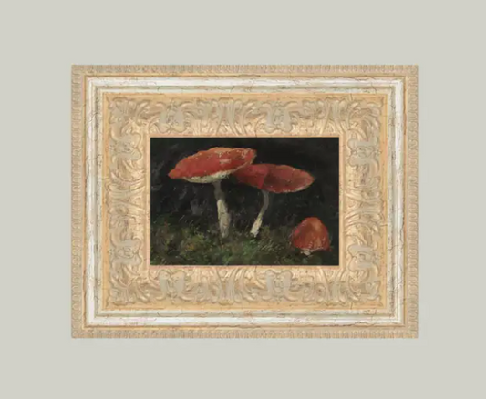 Mushroom Framed Antique Art