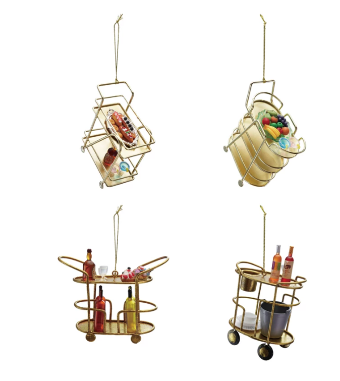 Metal Bar Cart Ornament, 4 styles