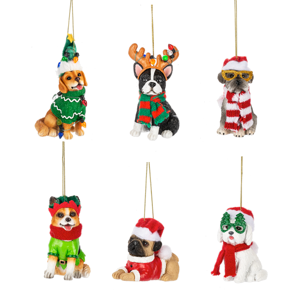 Fleas Navidad Dog Ornaments, 6 styles