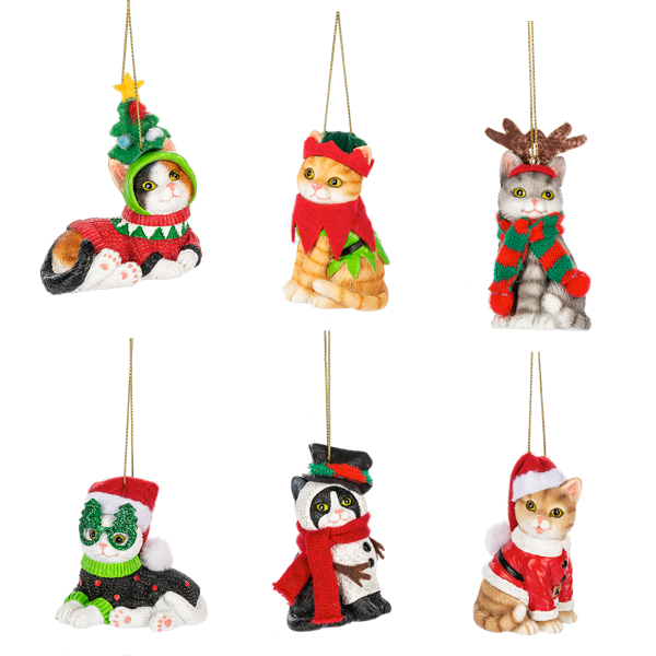 Fleas Navidad Cat Ornaments, 6 styles