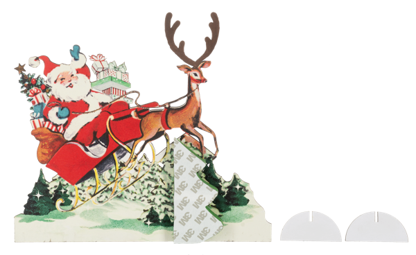 Vintage Honeycomb Santa in Sleigh Figurine