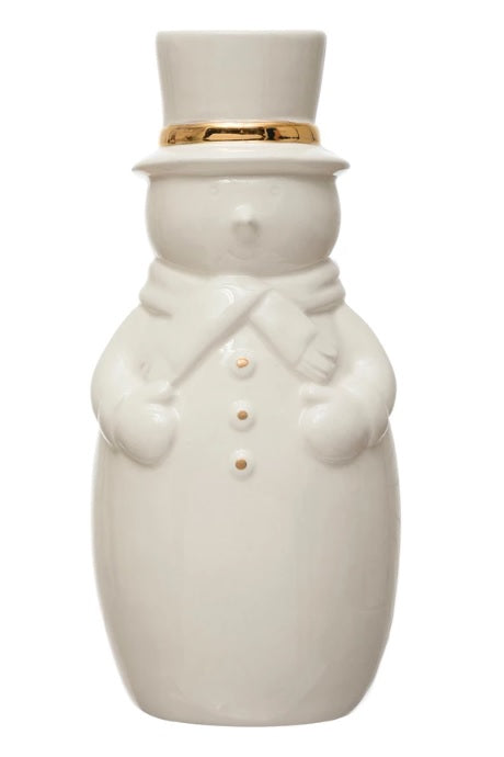 Stoneware Snowman Vase