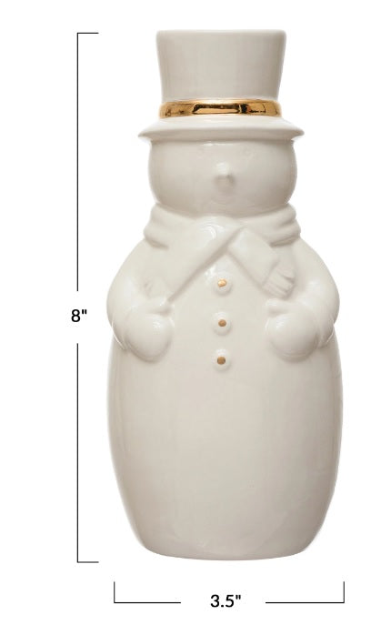 Stoneware Snowman Vase