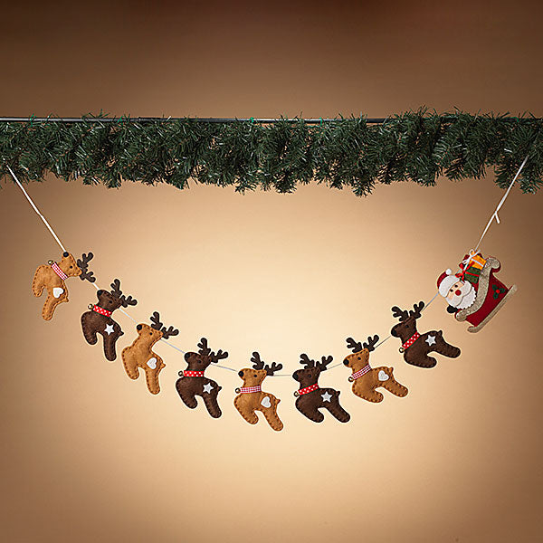 Santa and Reindeer Garland