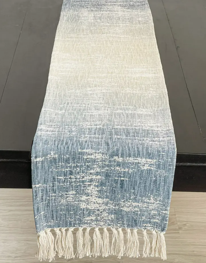 Sunset Table Runner, Blue/Gray